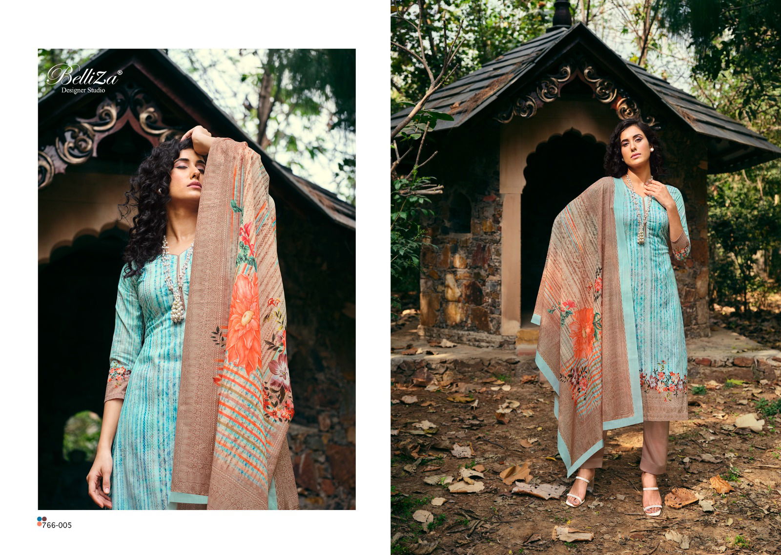 Belliza Chunri 766-001 To 766-006 Wholesale Cotton Dress Material